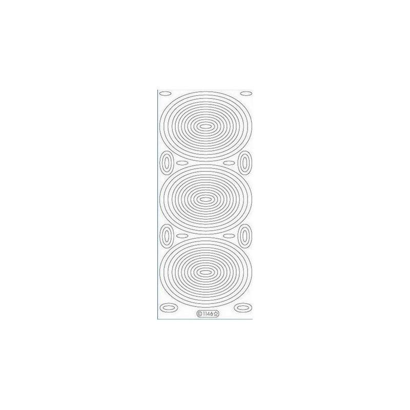 Stickers Peel-off - Ovales Transparents pailletés - Bords or
