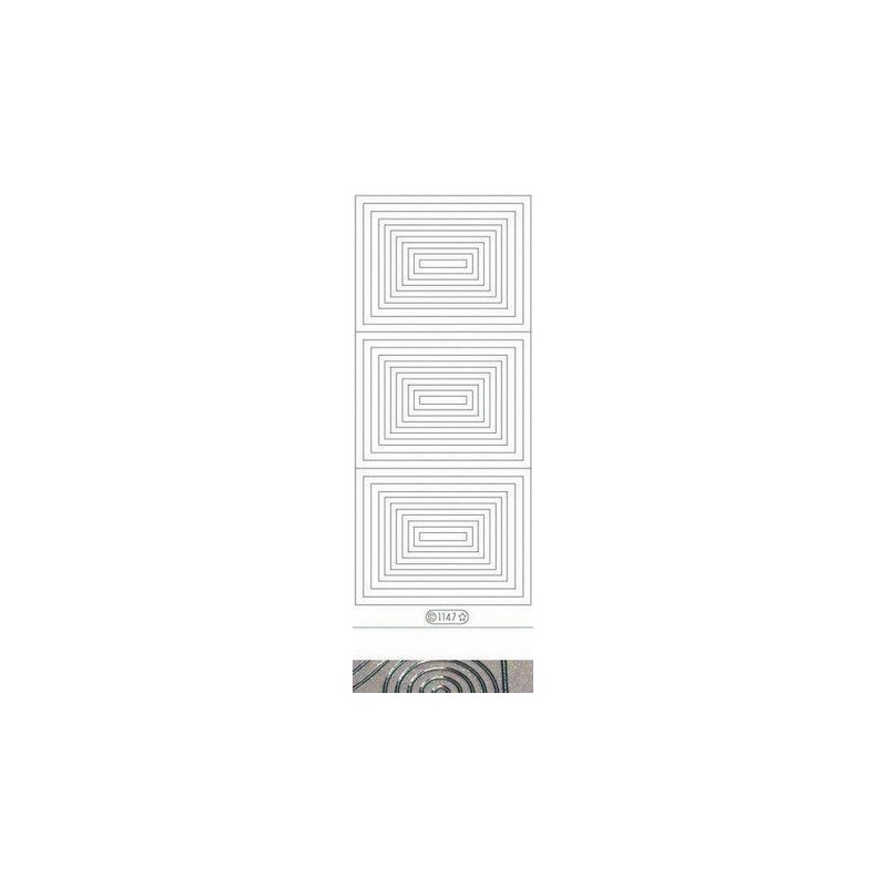 Stickers Peel-off - Rectangles Transparents pailletés - Argent