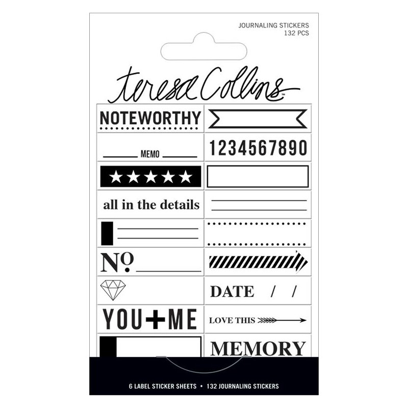 Stickers Teresa Collins Signature Essential - Noir & Blanc