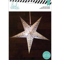 Lanterne en papier - Étoile 5 branches 43 cm - Blanc