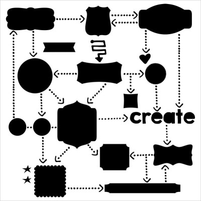 Pochoir Crafter's Workshop 15x15 cm - Mini Flow Chart