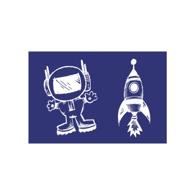 Pochoir de sérigraphie Rayher - Astronaute + Fusée