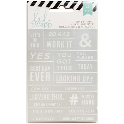 Stickers Mots Heidi Swapp - Argent & Blanc