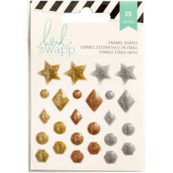 Stickers Enamel Shapes Heidi Swapp - Or & Argent