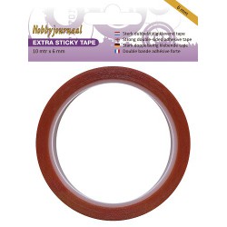 Adhésif double-face rouge - Extra Sticky Tape - 6 mm