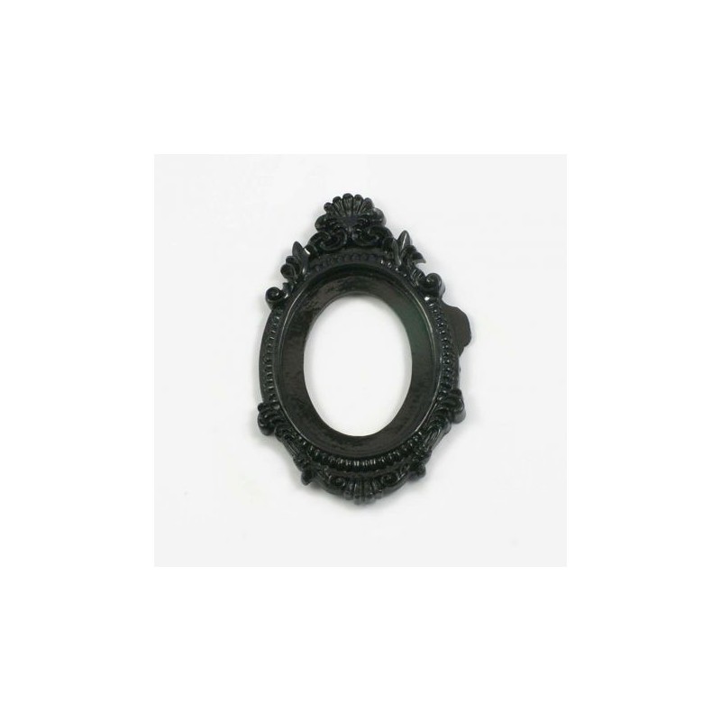 Grand cadre baroque en résine - Noir mat