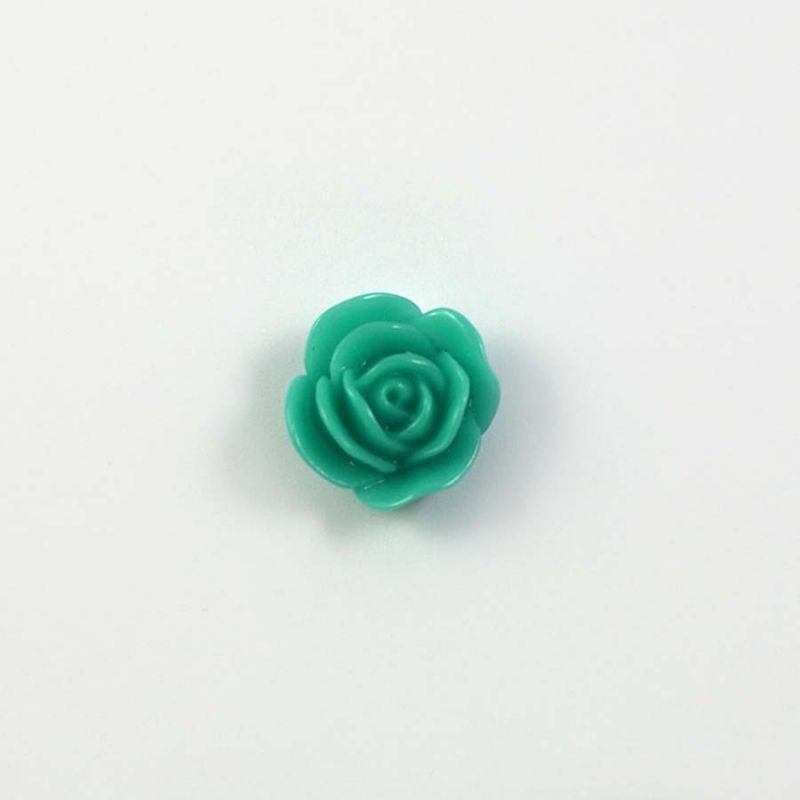 Rose en résine 15mm (lot de 20) - Vert menthe