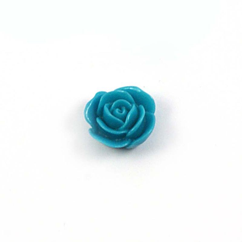 Rose en résine 15mm (lot de 20) - Turquoise foncé