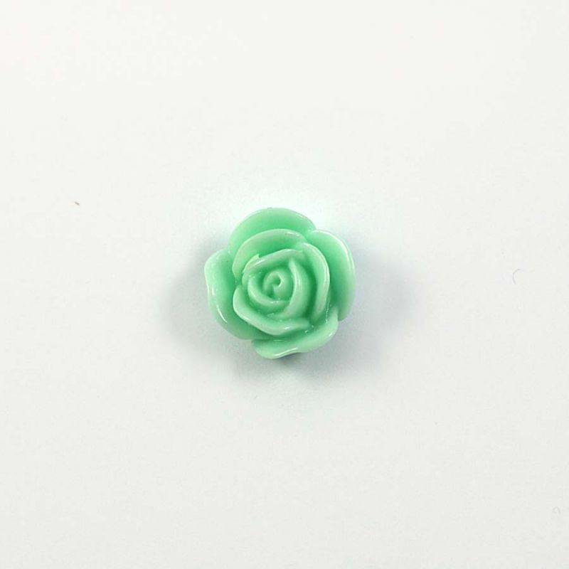 Rose en résine 15mm (lot de 20) - Vert d'eau