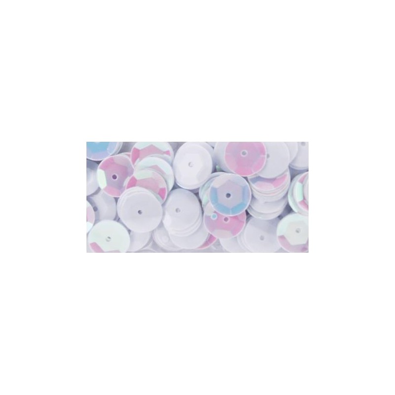 Sequins 8 mm - Blanc Irridescent