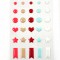 Stickers Enamal Ronds Coeurs Etoiles - Combo Tendre