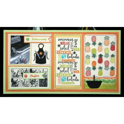 Tampon bois Florilèges - Bordure Ananas