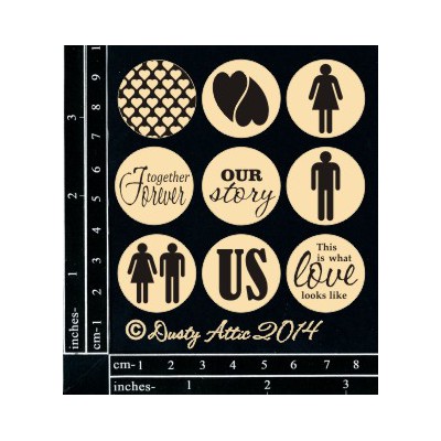 Sujets en carton bois Dusty Attic - Page Pebbles 2