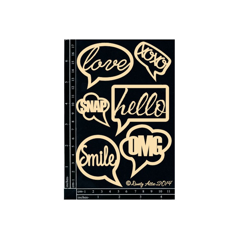 Sujets en carton bois Dusty Attic - Speech Bubbles