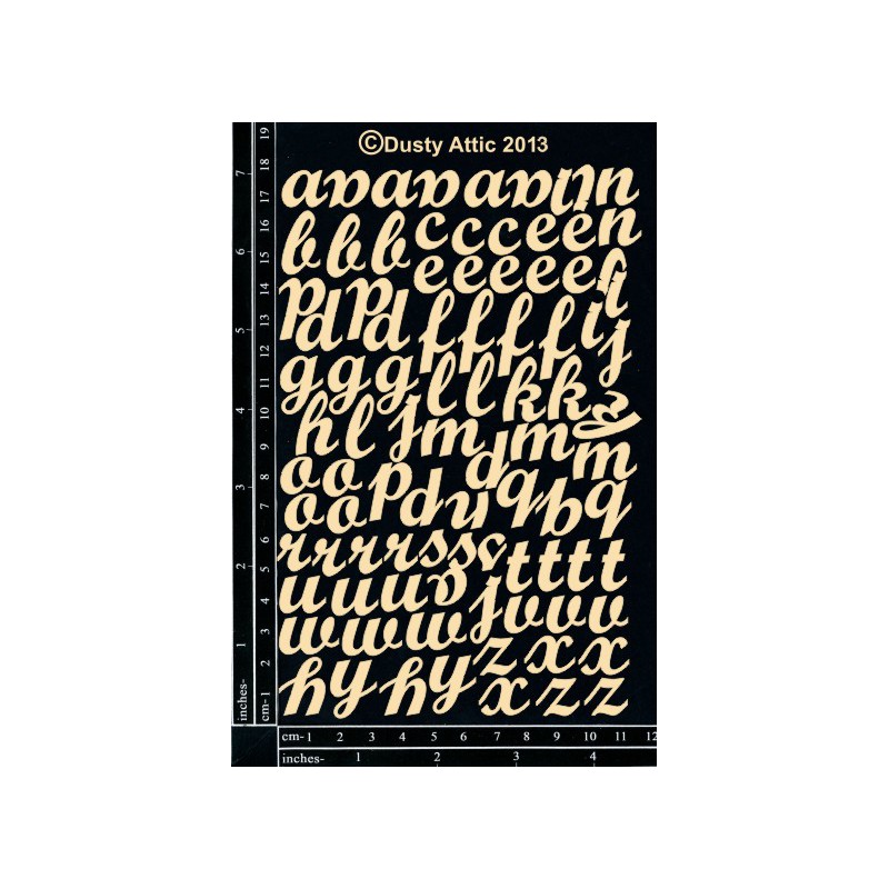 Sujets en carton bois Dusty Attic - Mini Script ABC