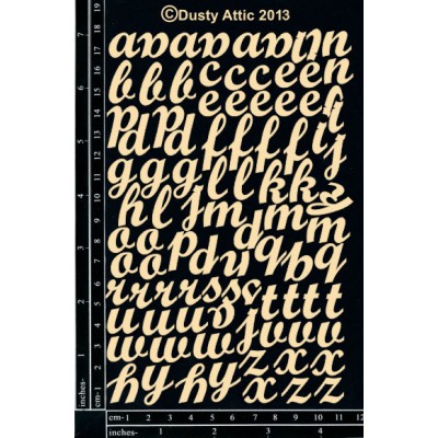 Sujets en carton bois Dusty Attic - Mini Script ABC