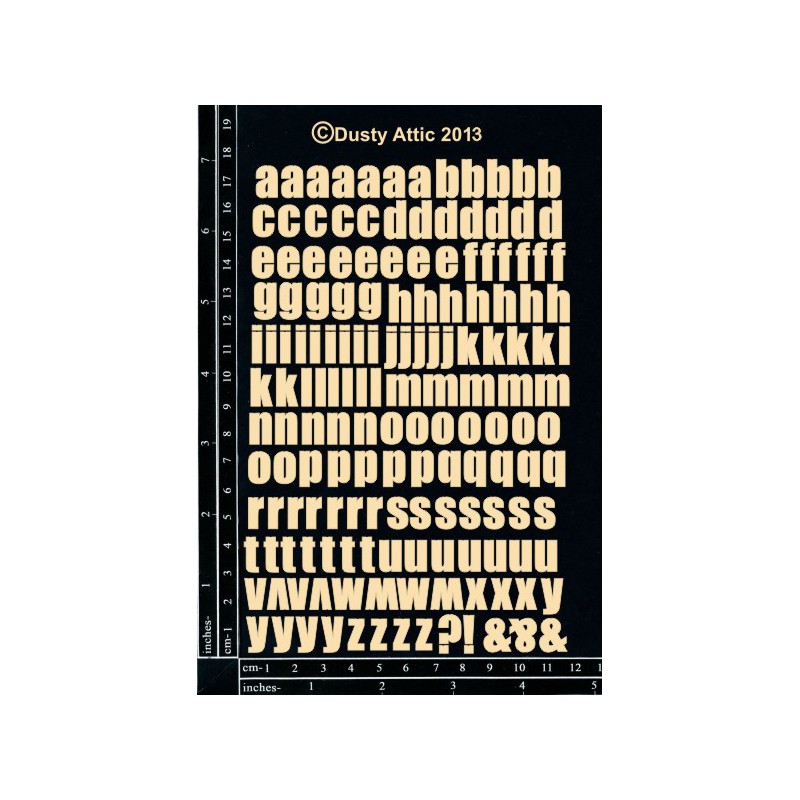 Sujets en carton bois Dusty Attic - Mini ABC Lowercase