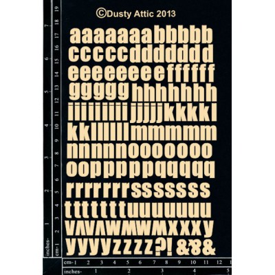 Sujets en carton bois Dusty Attic - Mini ABC Lowercase