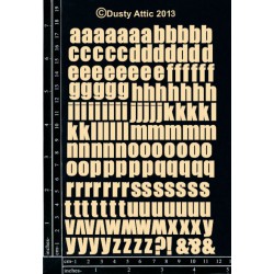 Sujets en carton bois Dusty Attic - Mini ABC Lowercase