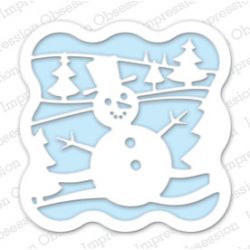 Die Impression Obsession - Snowman Window Scene