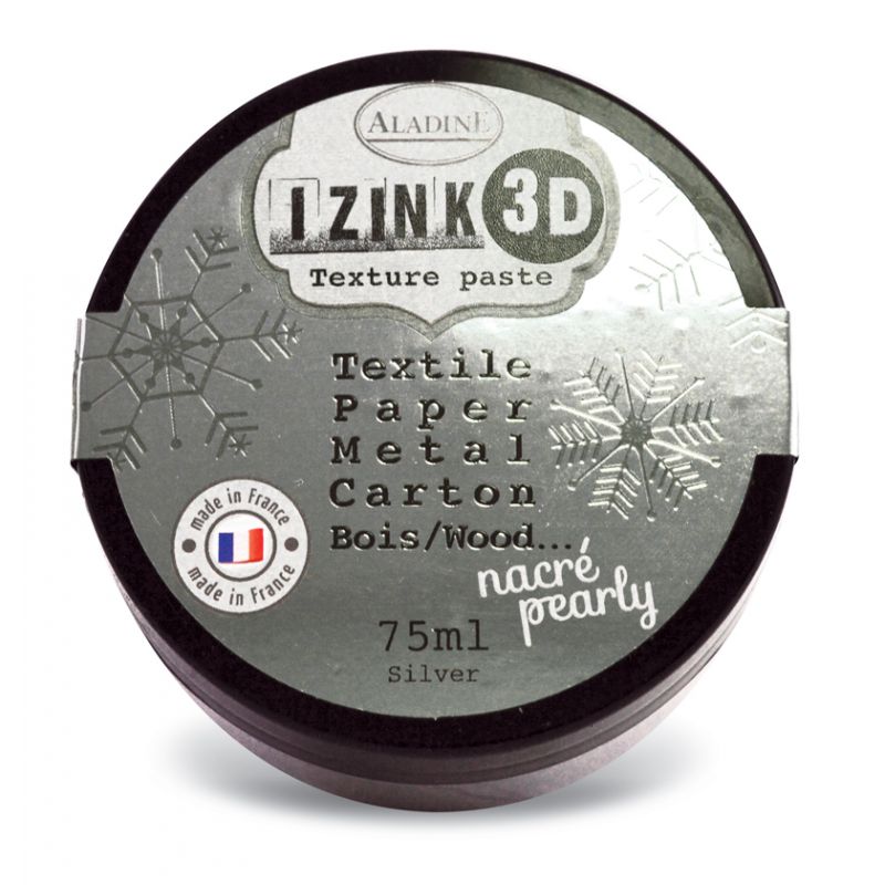 Pâte de texture Izink 3D - Nacrée - Silver