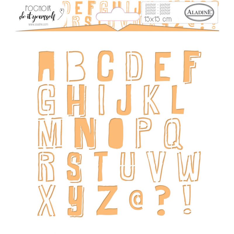 Pochoir Aladine DIY 15x15 cm - Alphabet