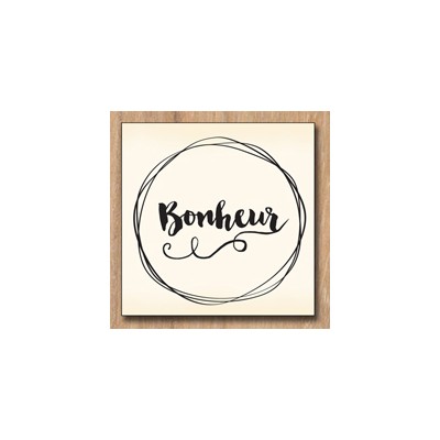 Tampon bois Swirlcards - Bonheur