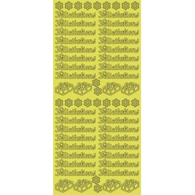 Stickers Peel-off - Félicitations - Or