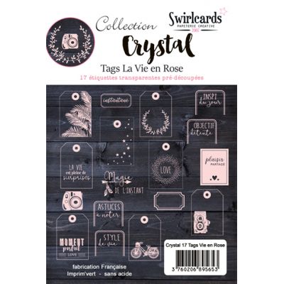 Tags Crystal Swirlcards - Vie en rose