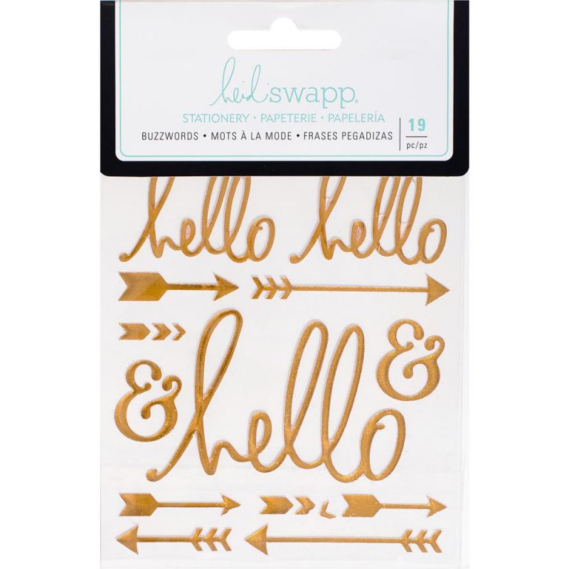 Stickers Heidi Swapp Buzzwords - Hello - Gold