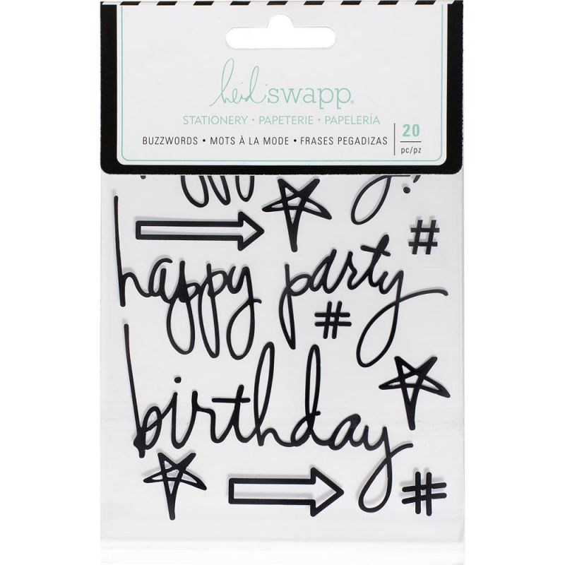 Stickers Heidi Swapp Buzzwords - Birthday - Black