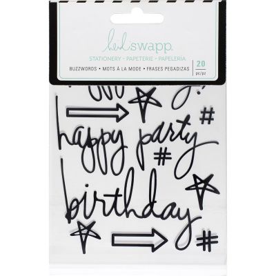 Stickers Heidi Swapp Buzzwords - Birthday - Black