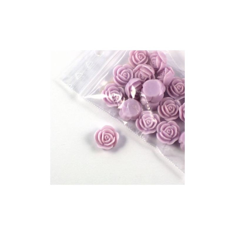 Rose en résine 15mm (lot de 20) - Violet parme clair