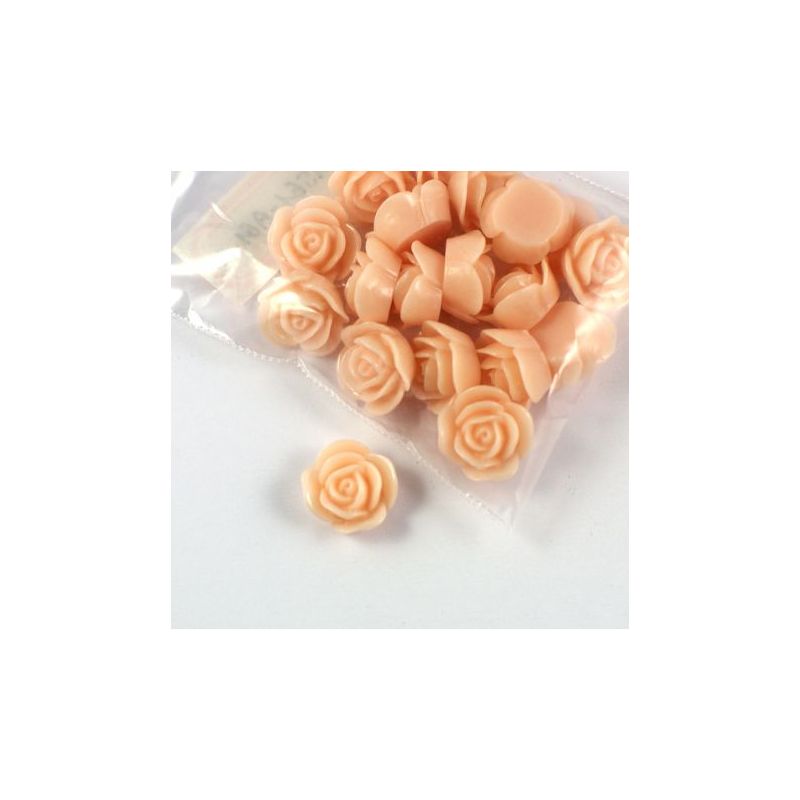 Rose en résine 15mm (lot de 20) - Beige rosé clair