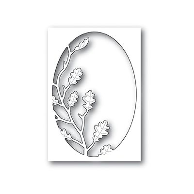 Die Poppystamps - Oak Leaf Oval Collage