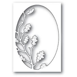 Die Poppystamps - Oak Leaf Oval Collage