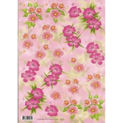 Image Carterie 3D - Fleurs roses
