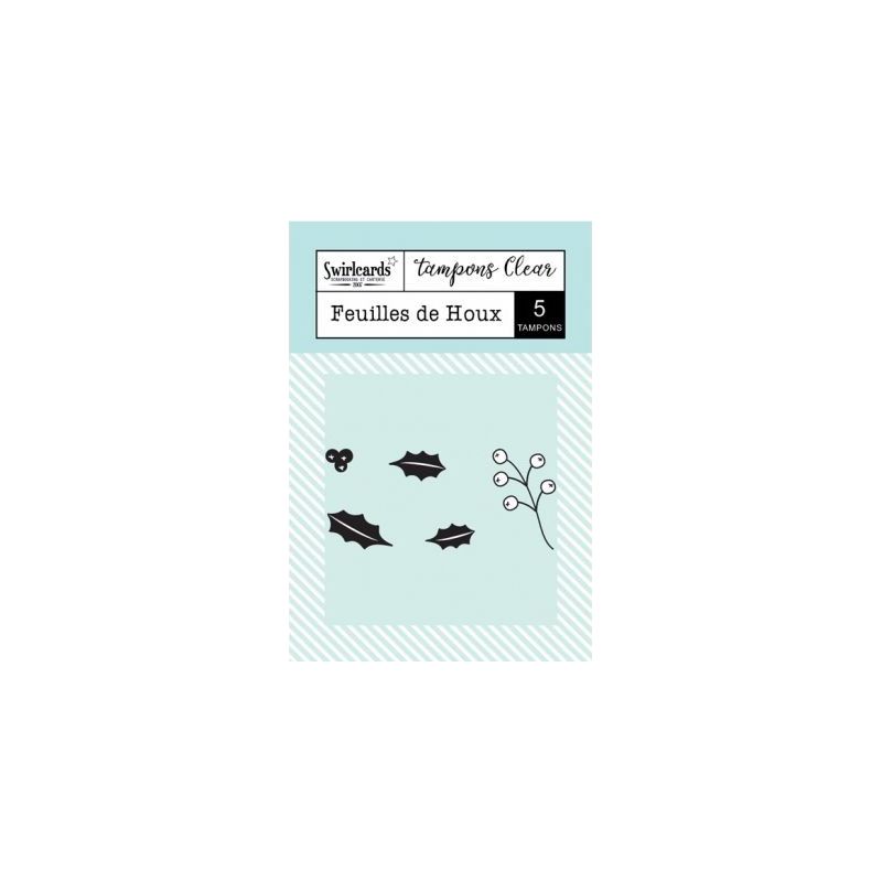 Tampon transparent Swirlcards - Feuilles de Houx