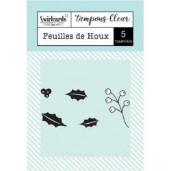 Tampon transparent Swirlcards - Feuilles de Houx