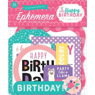 Die-cuts Ephemera Happy Birthday Girl