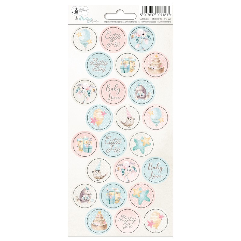 Stickers Piatek 13 - Cute & Co (ronds)