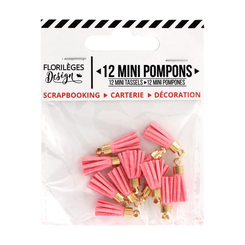 12 Mini Pompons Florilèges - Rose Thé