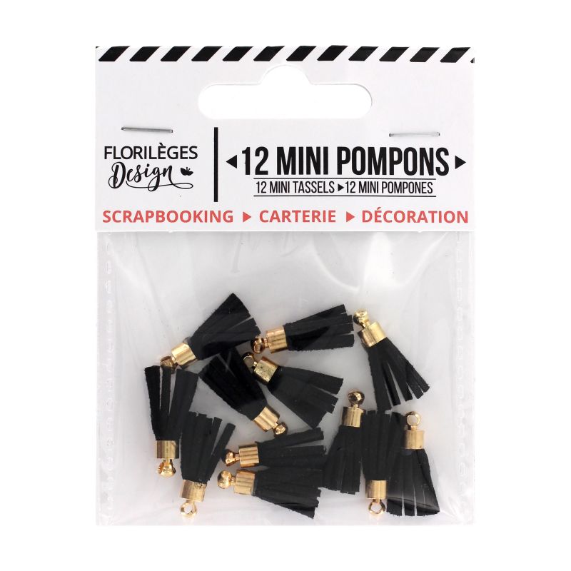 12 Mini Pompons Florilèges - Carbone