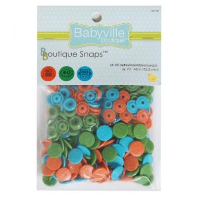 Boutons pressions en résine (60 sets) - Robots (Taille 20)