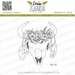 Tampons transparent Lesia Zgharda - Skull in a bocho Style