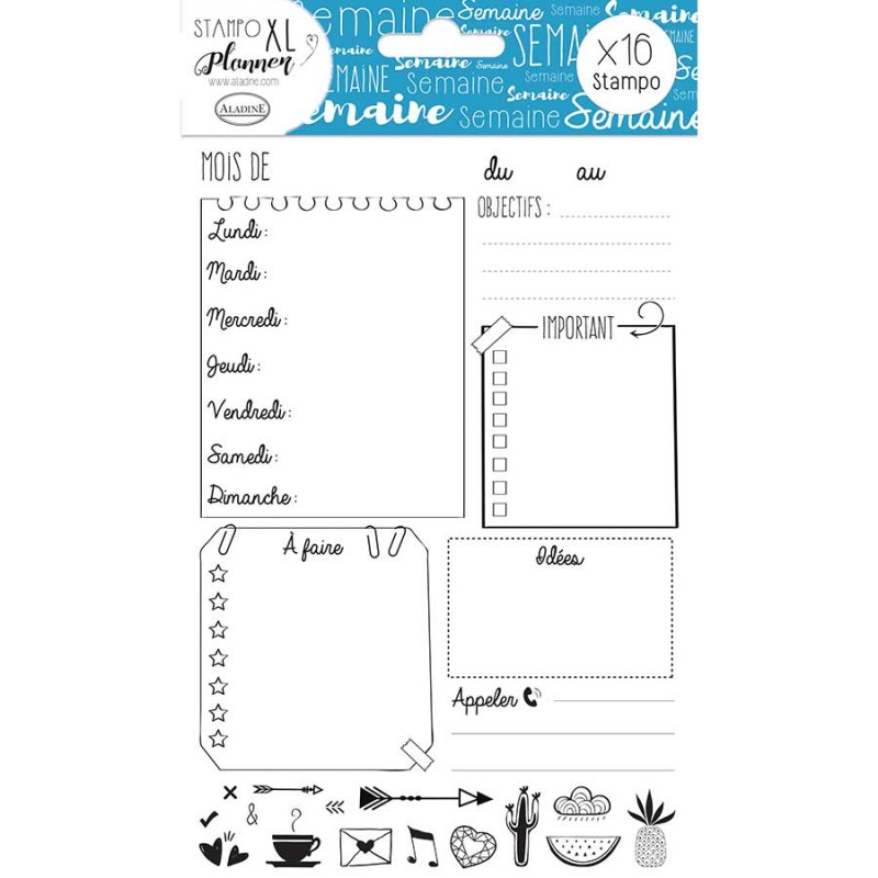 Stampo Planner XL - Page semaine - Cartoscrap