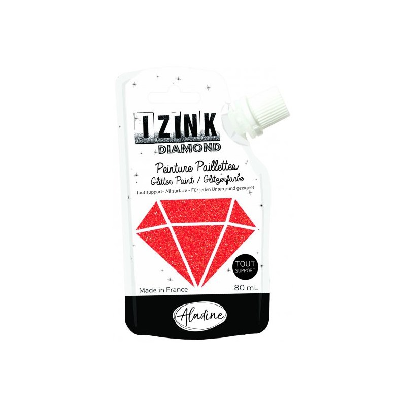 Peinture pailletée Izink Diamond - Rouge