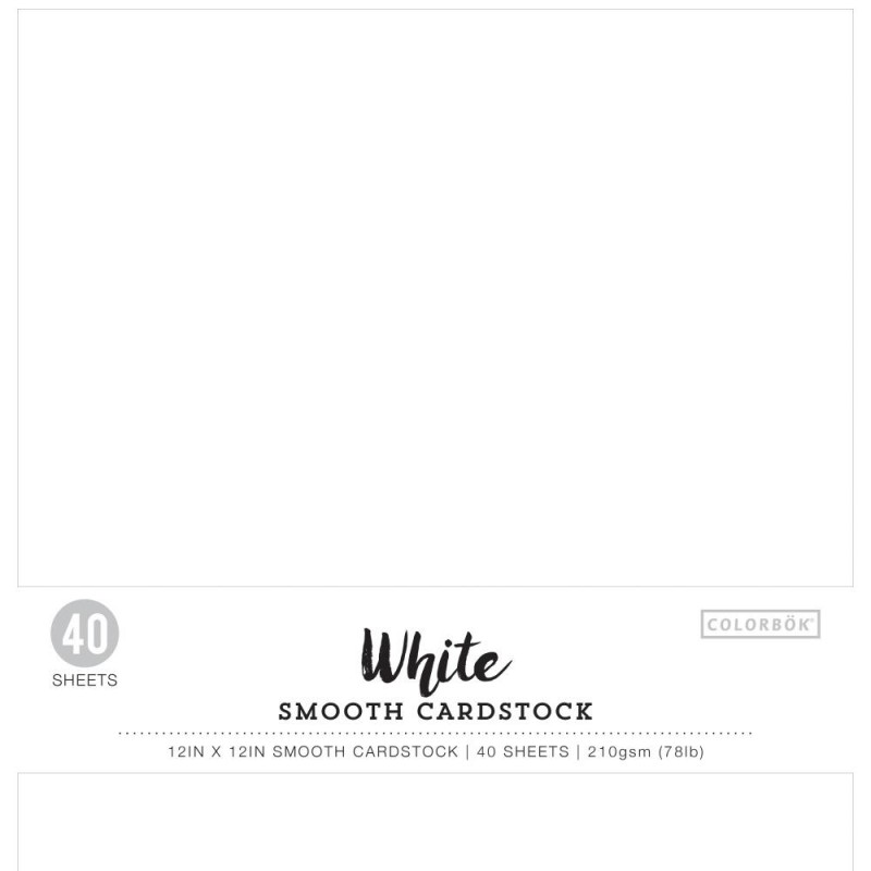 Pack de 40 cardstocks 30x30 cm - Texture lisse - White