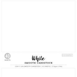 Pack de 40 cardstocks 30x30 cm - Texture lisse - White