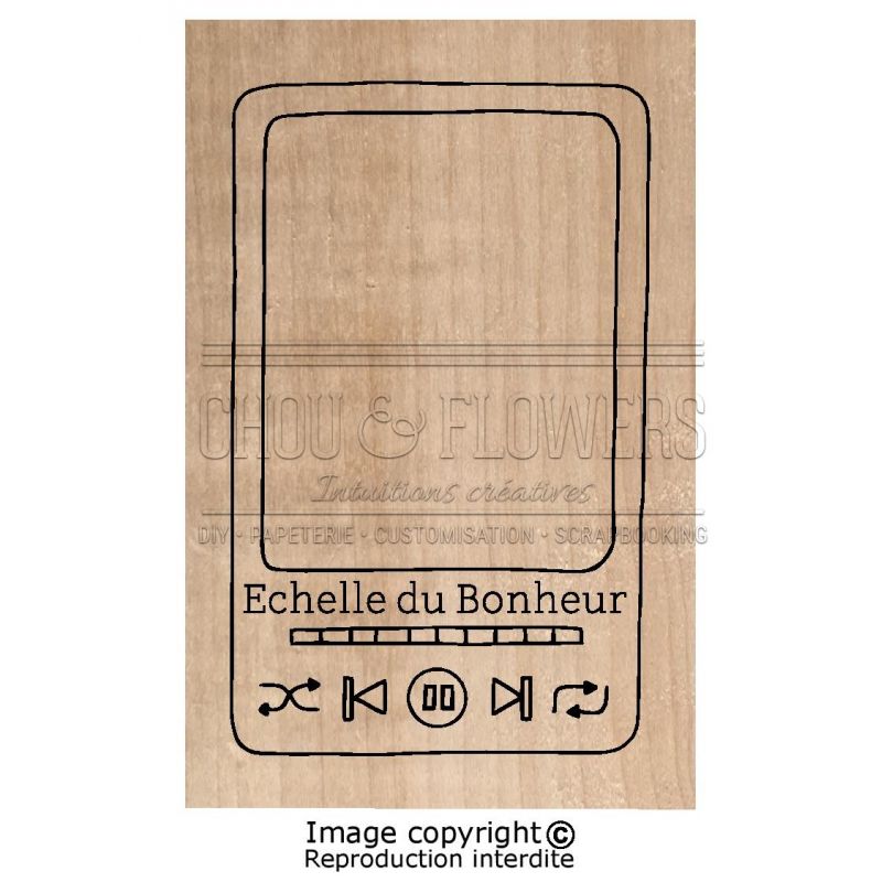 Tampon bois Chou & Flowers - Signature To Do List - Échelle du bonheur